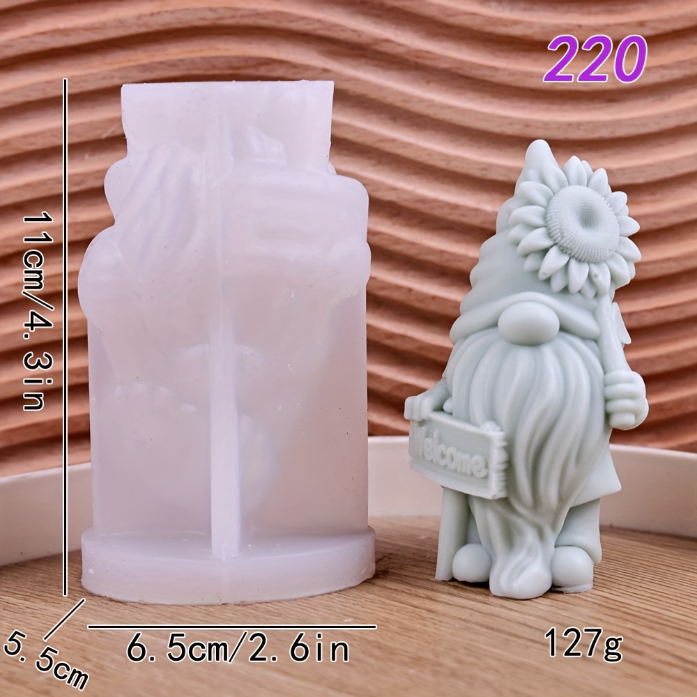 1pc Long-bearded Gnome, Elderly Long-bearded Style, Cute Shape Silicone Mold, Handmade