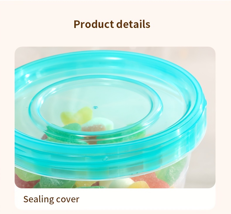 2pcs transparent sealed food storage containers with blue lids microwave safe freshness preserving   for   nuts fruits more ideal for home kitchen use details 14