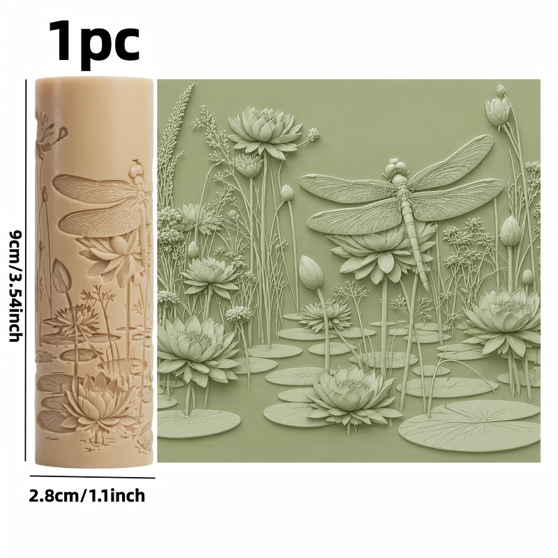 TEMU 1pc Dragonfly Texture Embossing Texture Roller - Dragonfly Texture Embossing Tool, Suitable For Festival, Mother's Day, Father's Day, Spring,