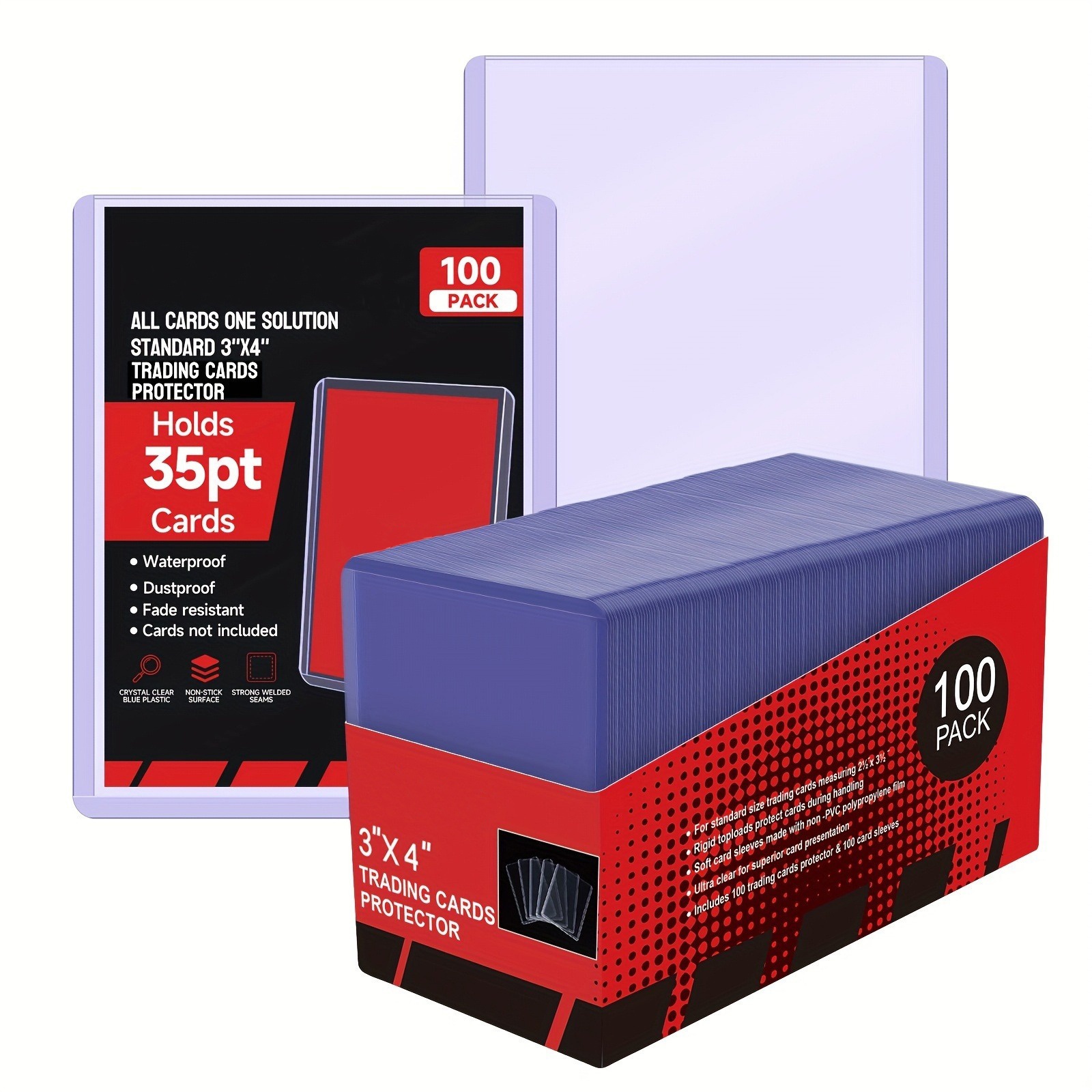 Hard Plastic Baseball Card Holders 400 Pieces - 3" X 4", Clear PVC  Protectors For Trading Cards, Photos, Business Cards Hard Plastic Card  Sleeves