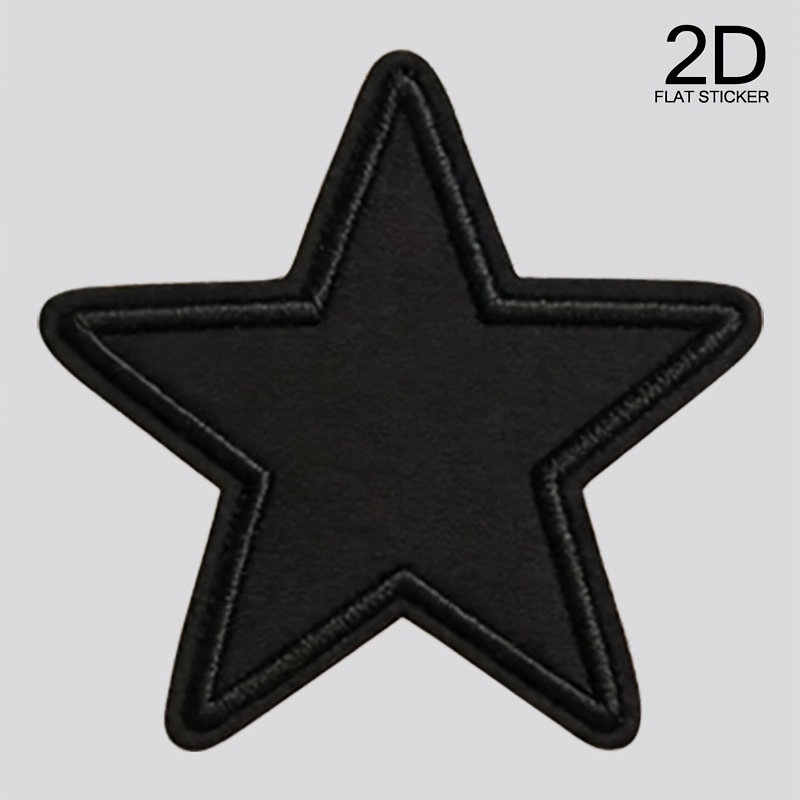 TEMU 1pc Black Star-shaped Iron-on Badge Heat Transfer Diy, Suitable For Women's/men's T-shirts, Backpacks, Ornaments, Pants, Shoes, Quilts, Throw