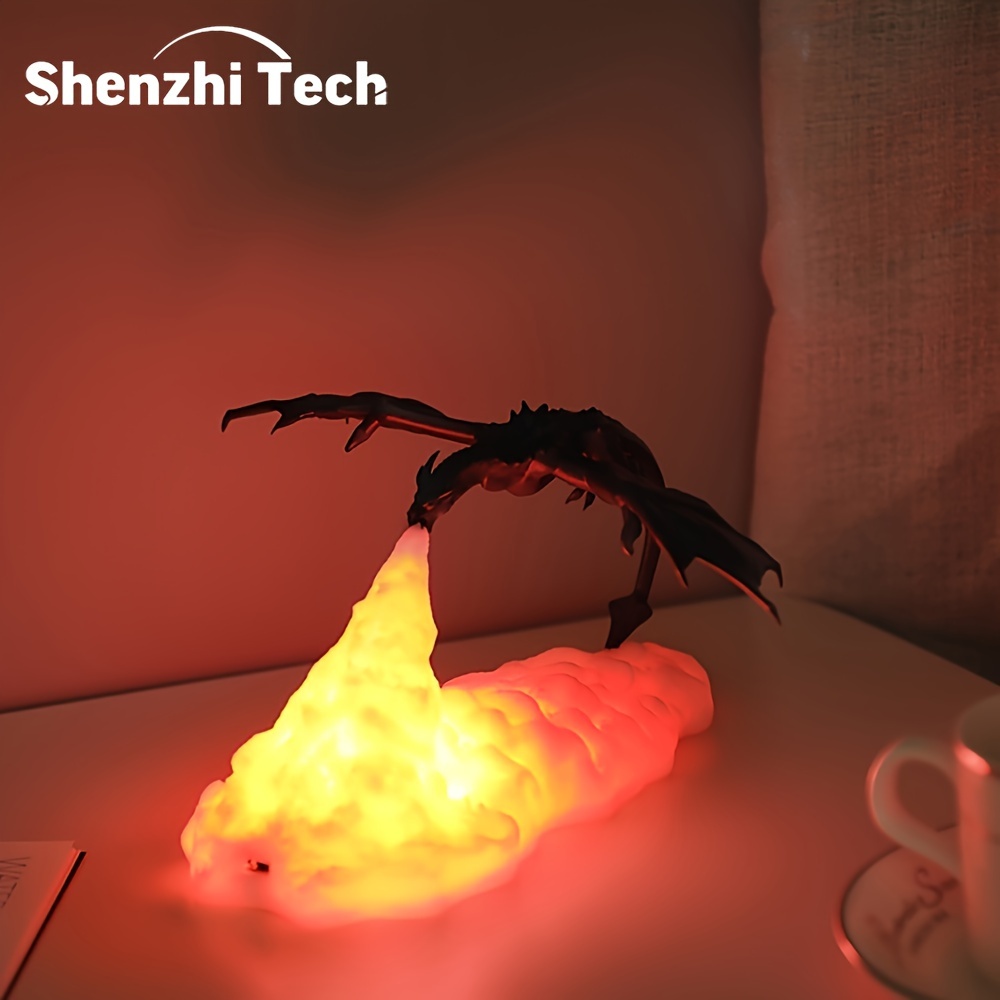 

3d Printed Led Dragon Usb Rechargeable Lamp Anime Figure Table Night Light Interior For Home Bedroom Holiday Decoration Gifts With Built-in Lithium Battery Eid Al-adha Mubarak