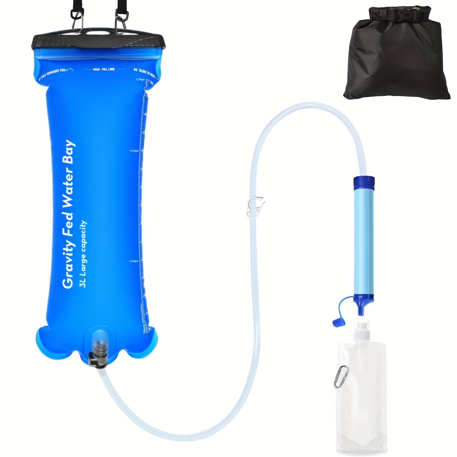 Gravity Water Filter Straw for Camping & Emergency
