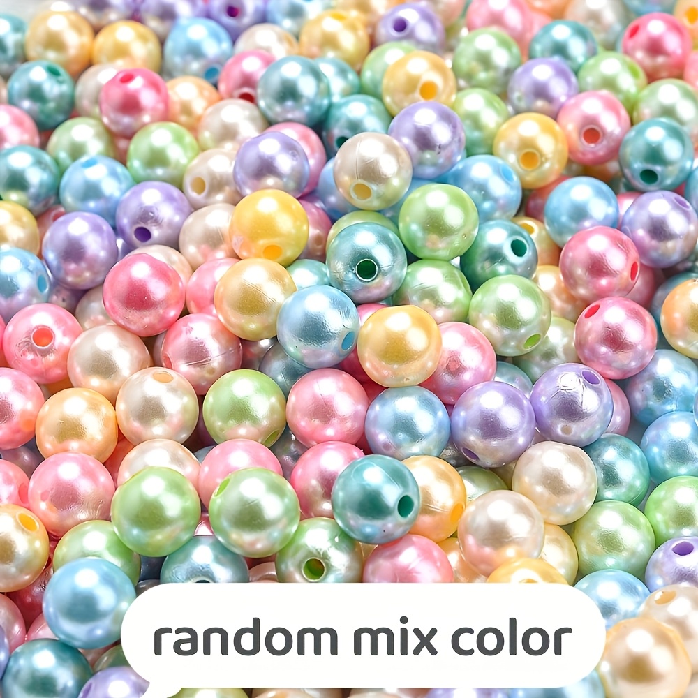 TEMU 510pcs 8mm Mixed Color Acrylic Beads Loose Spacer Beads Random Colors, Suitable For Jewelry, Jewelry Making, Couple Bracelets, Etc