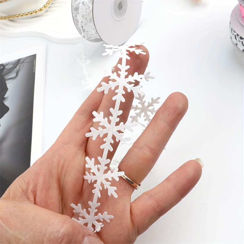 Image of 1 Roll, 10 Meters, Christmas Snowflake Ribbon Gift Box, Christmas Tree Ambiance Decoration Material, Christmas Ribbon