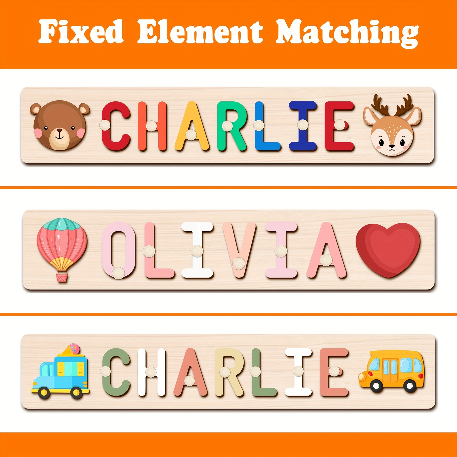 Personalized Wooden Name Puzzle, Educational Toy for Kids