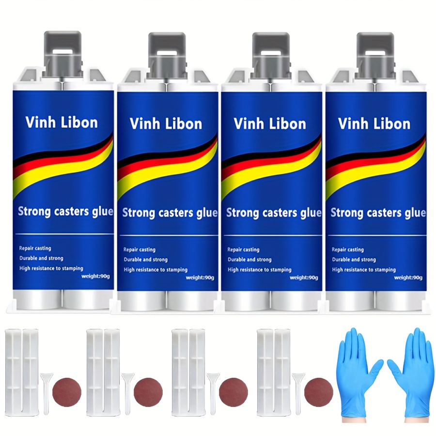 

4pcs Resistant Casting Glue Set - Strong Waterproof Welding Glue For Stainless Steel, Fuel, Iron Leakage Repair, Anti-clogging & Electrically Safe