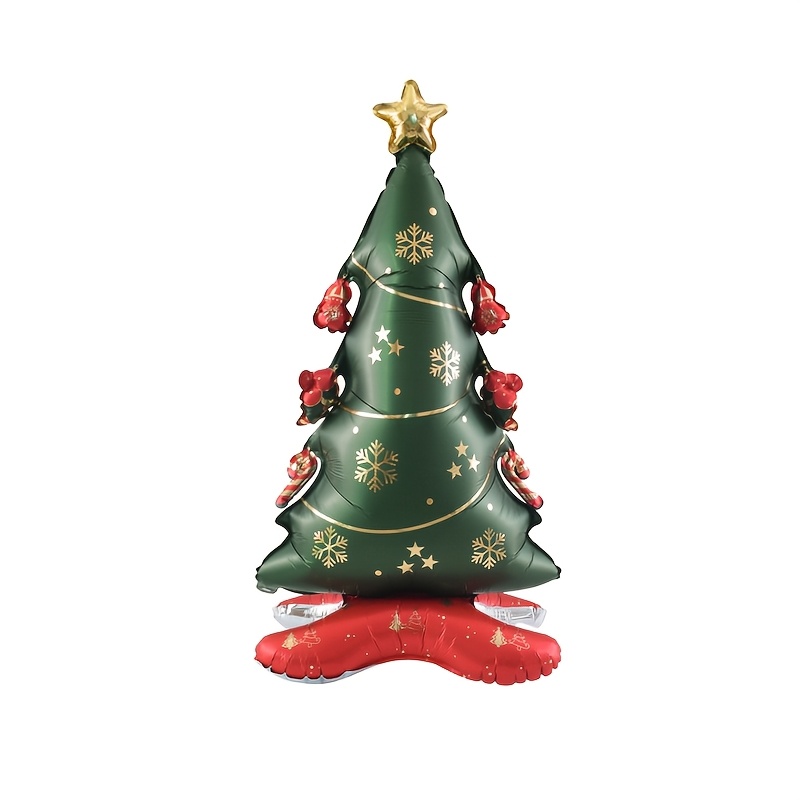 TEMU 1pc 47.2-inch Christmas Tree Foil Balloon, Featuring Red And Green Christmas Accented With Festive Elements. Ideal For Christmas Party