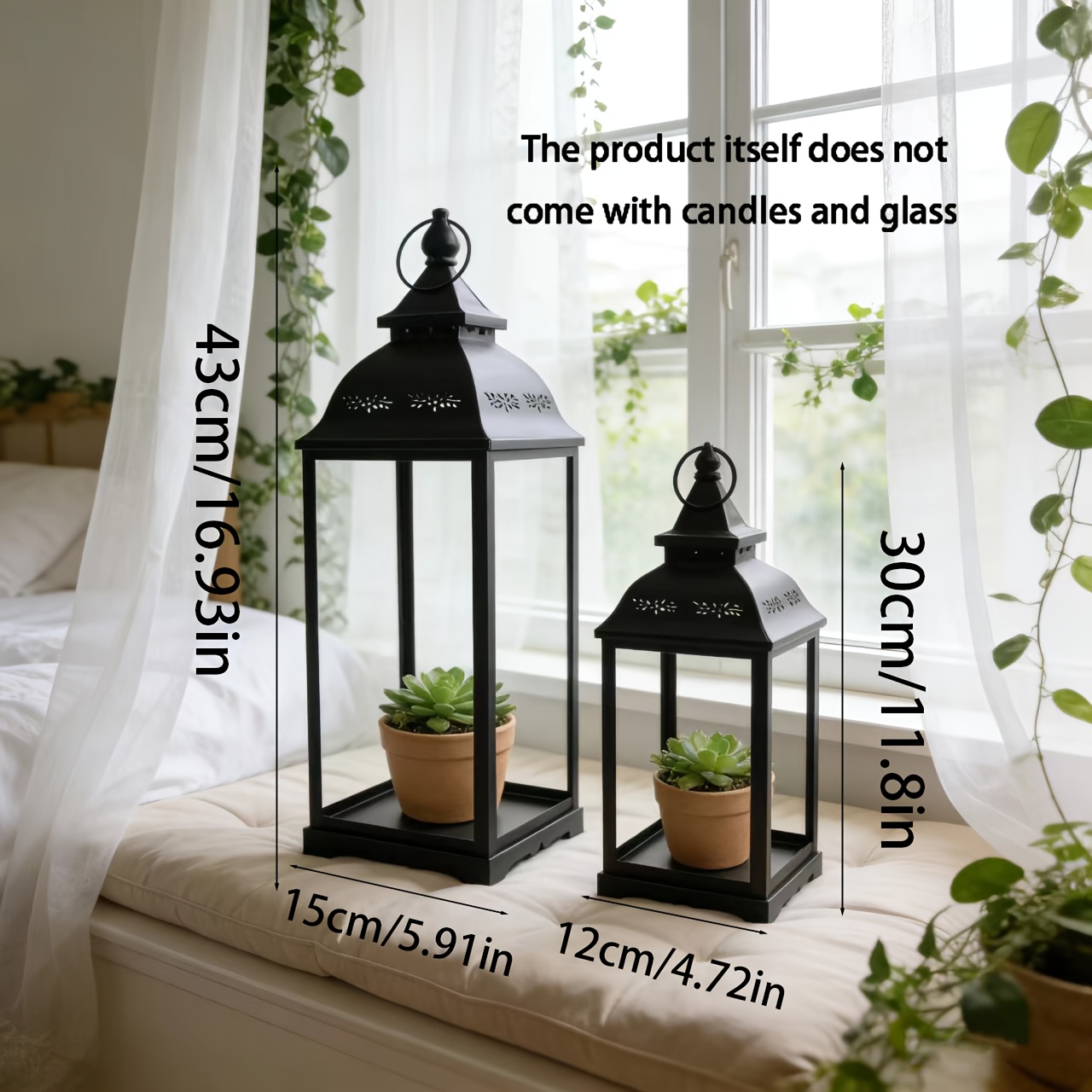 TEMU (product Does Not Glass And Candles) 2pcs Hollow Flower Candlesticks Are Perfect For Home Decoration Living Room Desktop Indoor Outdoor