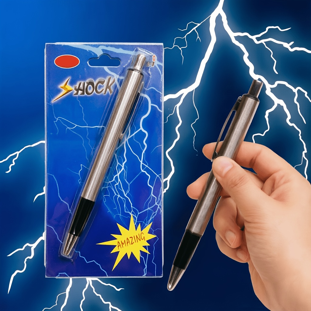 TEMU 2pcs Electric Shock Pen Prank Toy- Funny Gag Gift With Sound Effects. Strong Shock Pen Made Of Durable Abs Plastic For Party, Office& Pranks