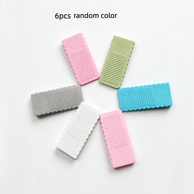 Image of 6pcs Silicone Anti-collision Door Stop Set, Non-slip, Windproof, To Drill Holes, Strong Rubber Door Stop, - Family Safety And Door Protection Set - Random Color
