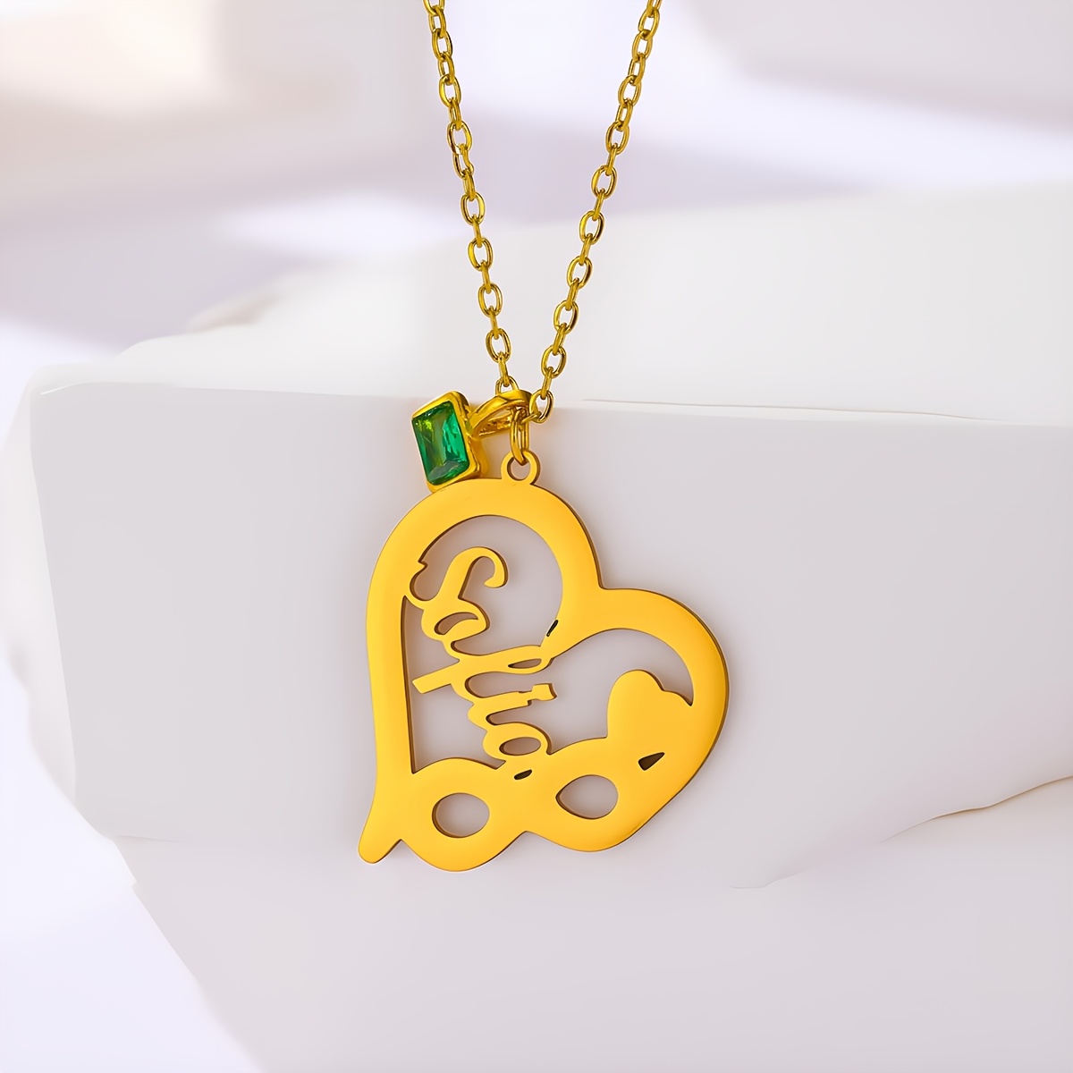 Personalized Heart Name Necklace for Couples, Custom Pendant