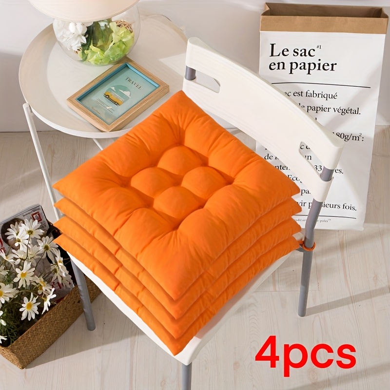 4pcs set of soft and breathable modern solid color seat cushions 15 75 inch multi purpose     breathable and comfortable suitable for cars offices dining chairs homes stress relief and  