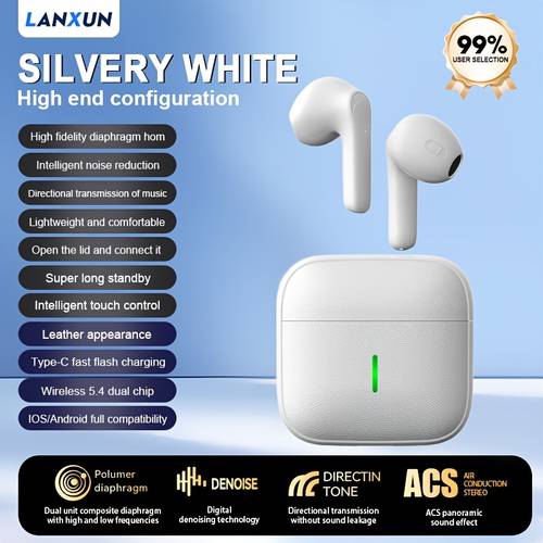 noise canceling wireless earbuds ultra long noise canceling touch control rechargeable comfortable semi open sports and gaming black sleek earbud design touch control