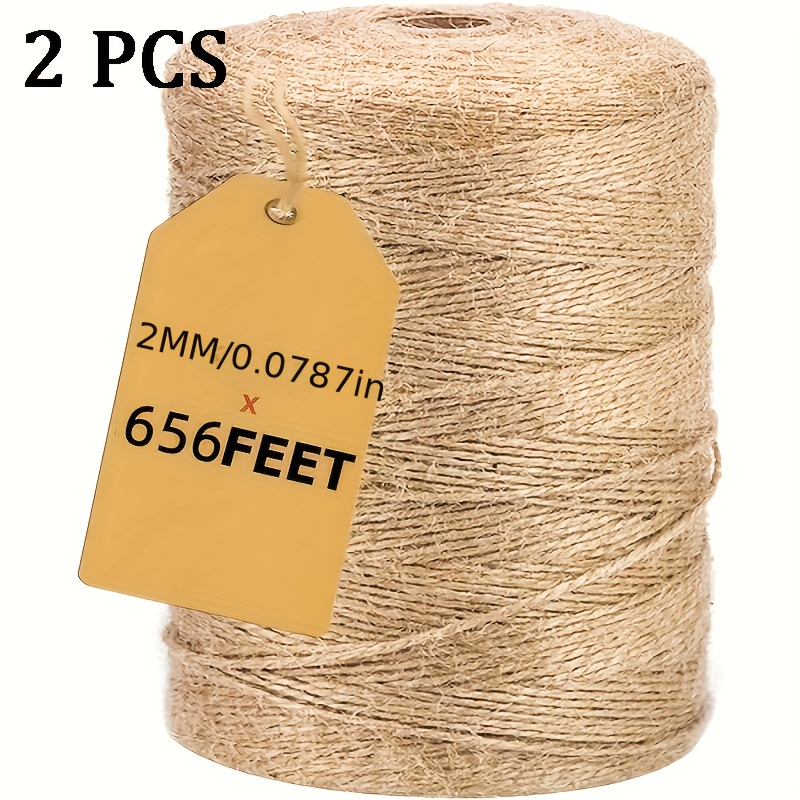 2 bundles linen rope with 3 strands 2mm diameter 1312 feet natural fiber strong flexible wear resistant ideal for packaging gifts diy crafts home decor gardening and bundling craft rope decorative rope durable rope rope for crafts Product details 0