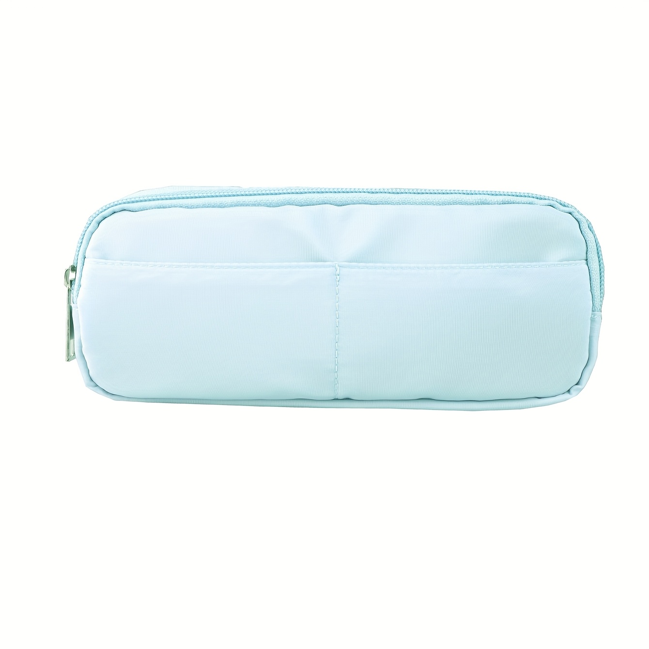 1pc Pastel Blue Pencil Case Soft Fabric Stationery Organizer with Zipper  Closure *ol Supplies, Office Desk Storage, and Back-to-*