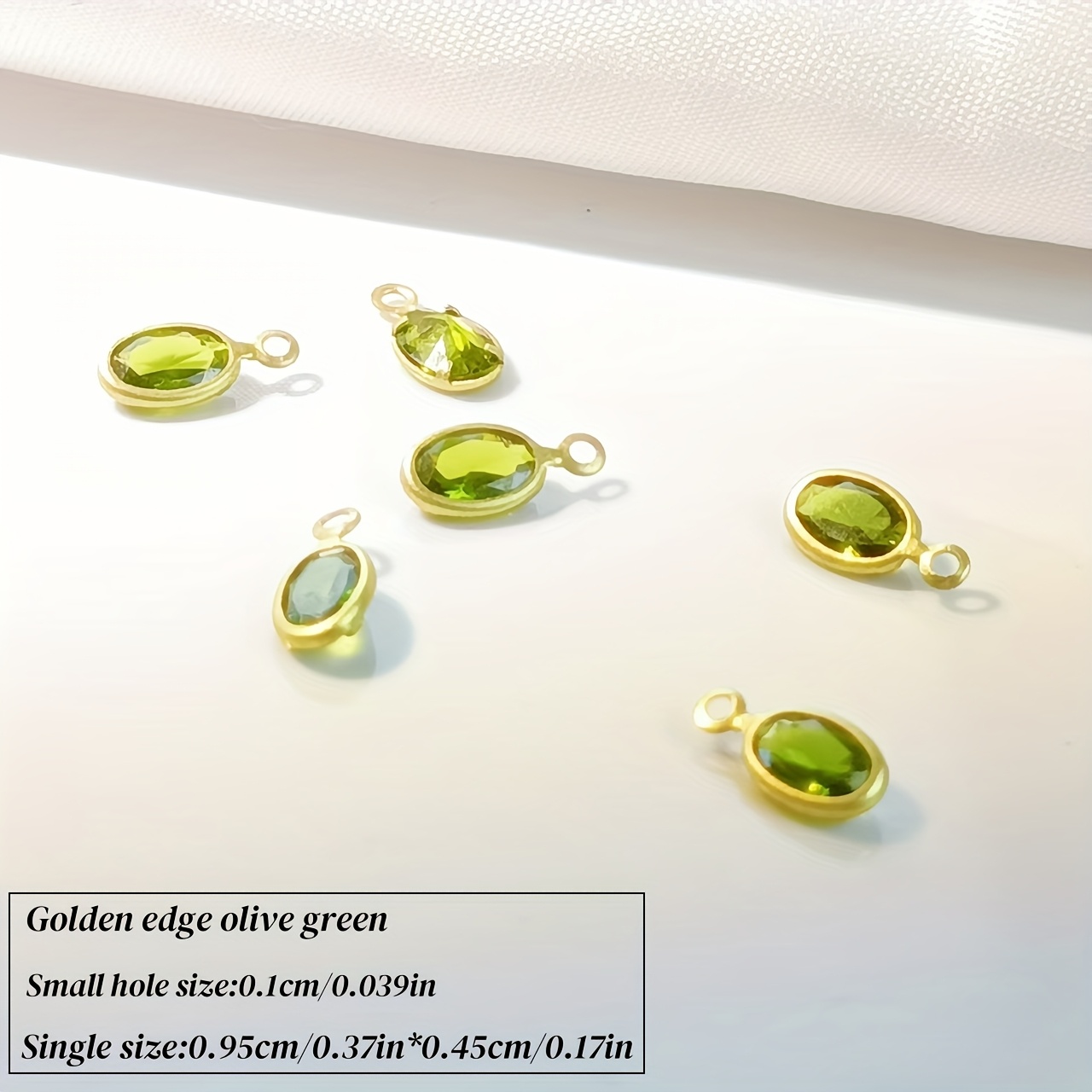 E-shop 21 Stück/Box, Goldrand Einloch Ovales Dreidimensionales DIY Anhänger, Vierklauen Modisches Design Kunststein, 9,5mm * 4,5mm Größe, Geeignet für