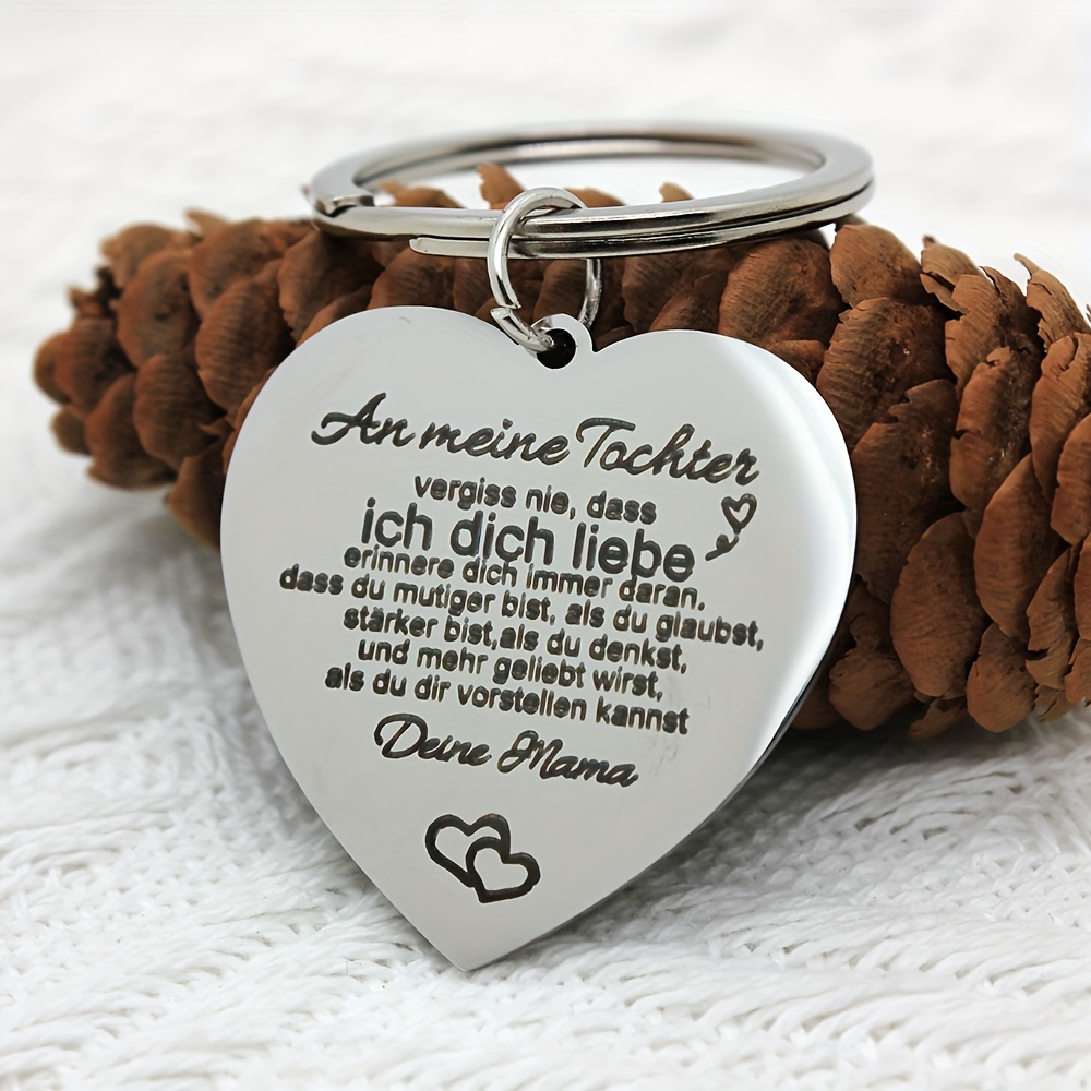 Image of Inspirational Keychain Gift For Daughter From Mom To My Son Back To School Graduation Birthday Present