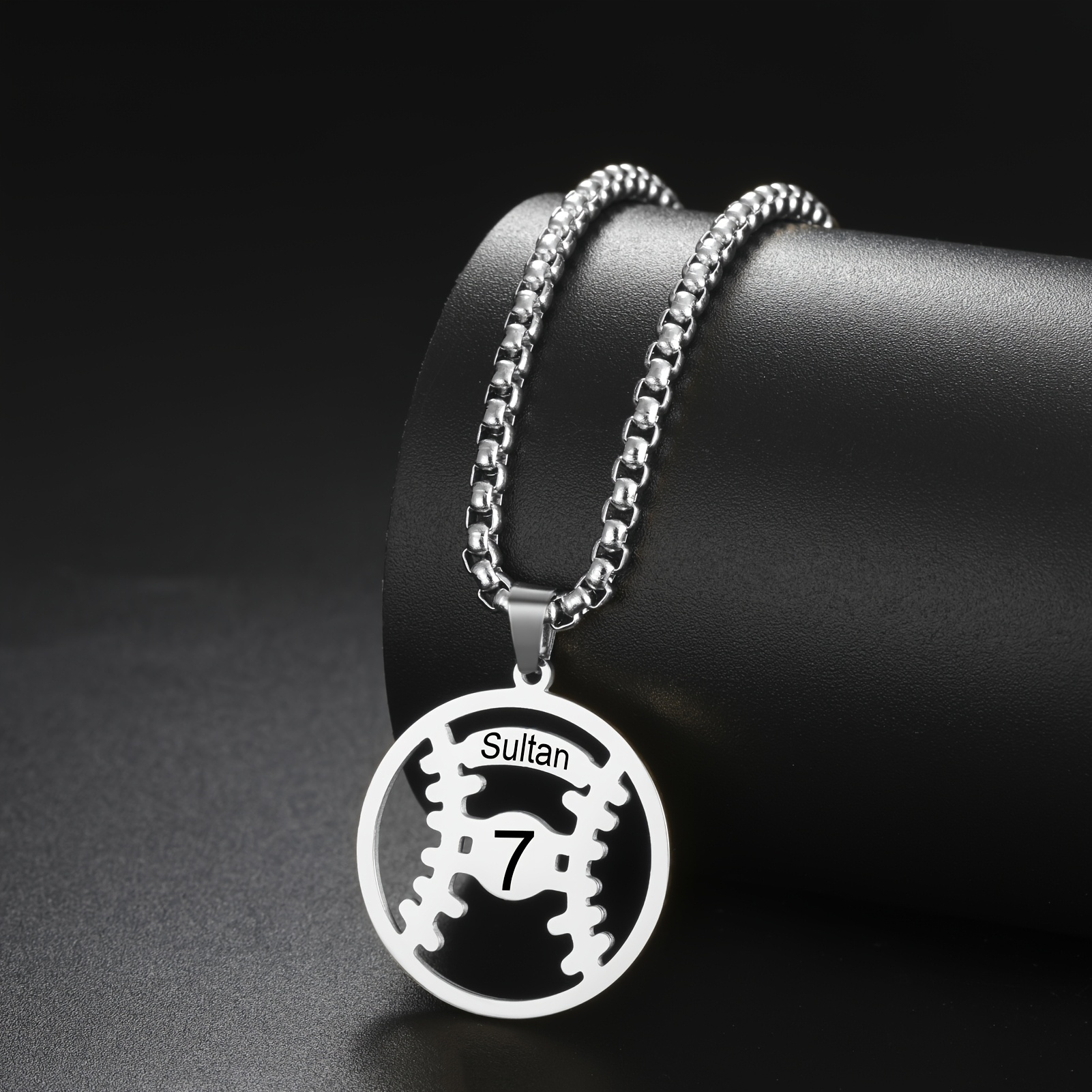 Customizable Baseball Number & Name Pendant Necklace