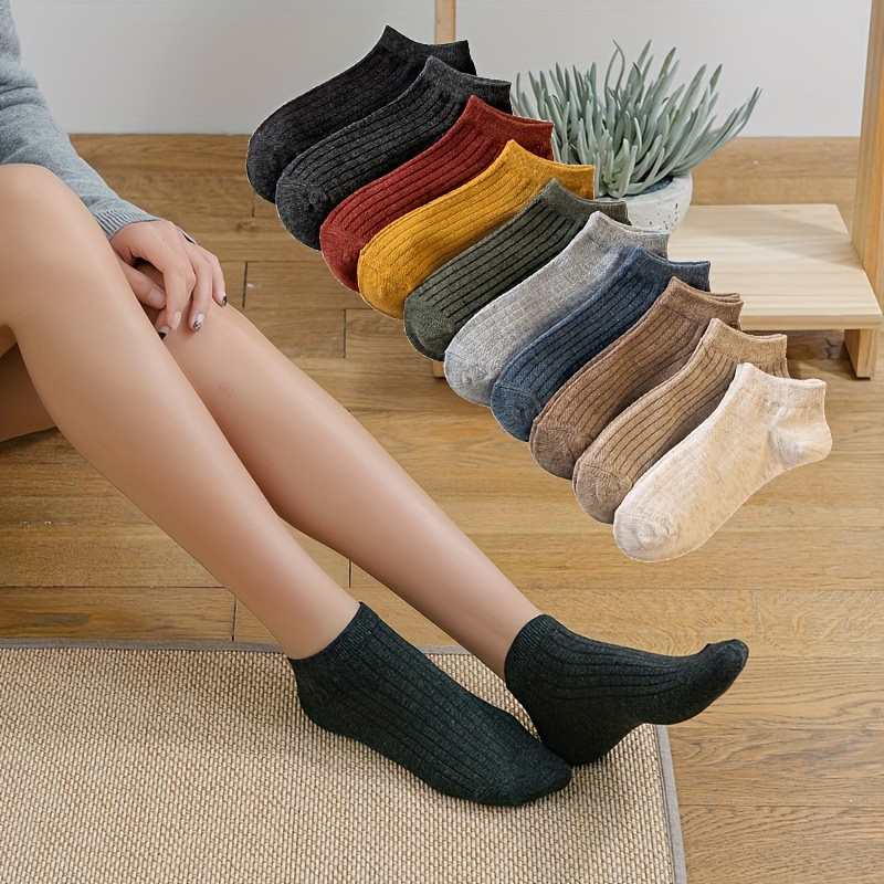 

10 Pair Women Sneaker Socks Cotton Ankle Socks Women Low Cut Socks No Show Socks