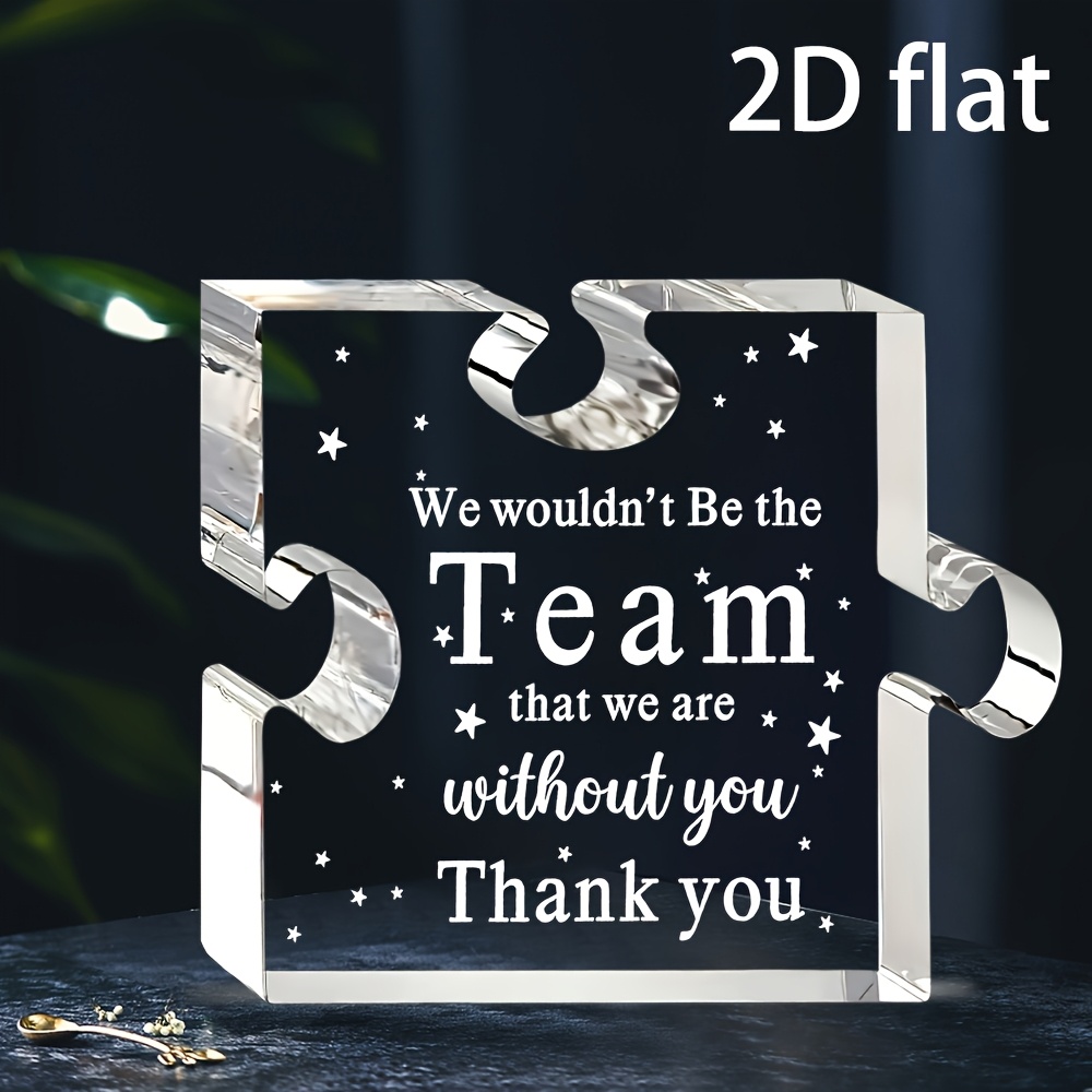 TEMU [2d Flat] [2d Flat] Collectible Figurines 1pc For Team Acrylic Plaque, Thank You Gifts For , Bosses, Paperweight Gifts For Women, Appreciation