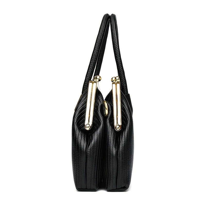 elegant quilted pu wo s handbag with detachable strap geometric pattern lock closure and nylon lining for travel parties and daily use party handbag quilted texture durable nylon lining purse Product details 4