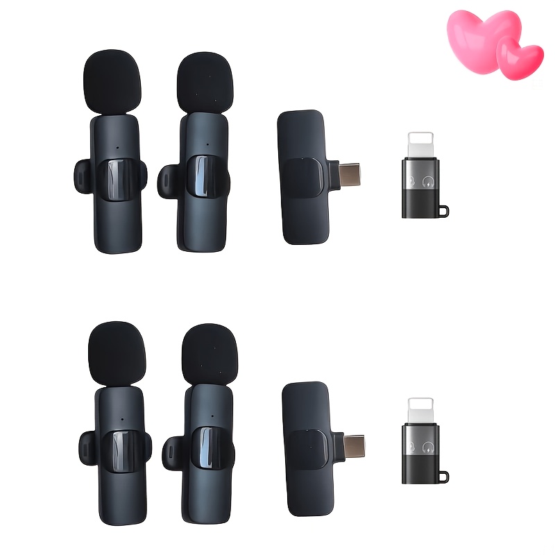 TEMU 2 Sets/4 Microphones - Wireless Lavalier Microphones, Compatible With Android/iphone Devices And All Models Of Mobile Phones. Are Mini