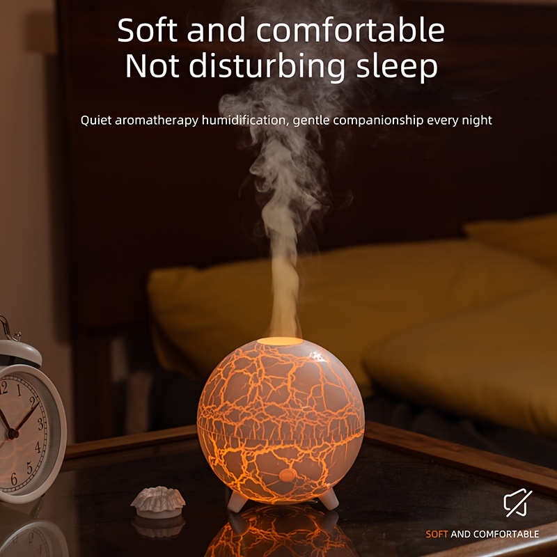 Humidificateur et Difuseur de Parfum Globe Craquelé - Créateur de Brume Compact pour Huiles Essentielles, Décor de Bureau/Chambre