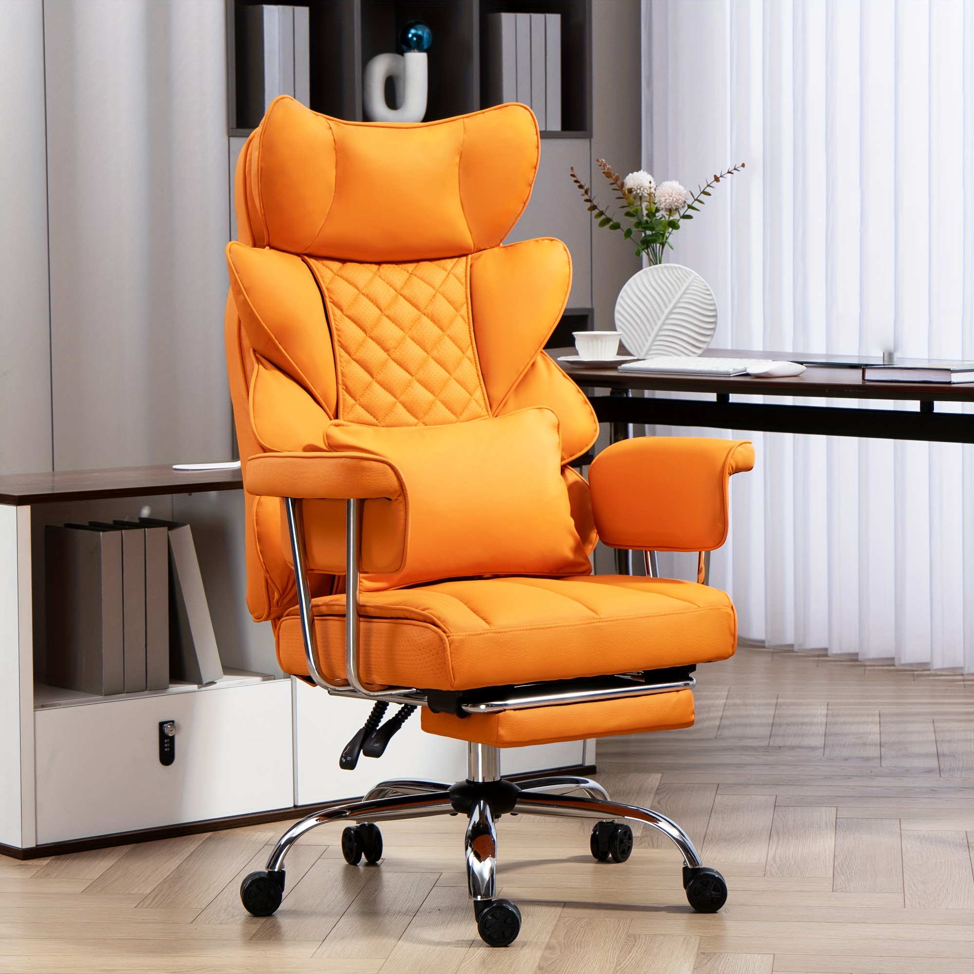 TEMU Dyhome Desk Office Chair For Office, Big And Tall Office Chair, Computer Chair, Ergonomic Office Chair, Gaming Chair, With Leg Rest, Armrest And