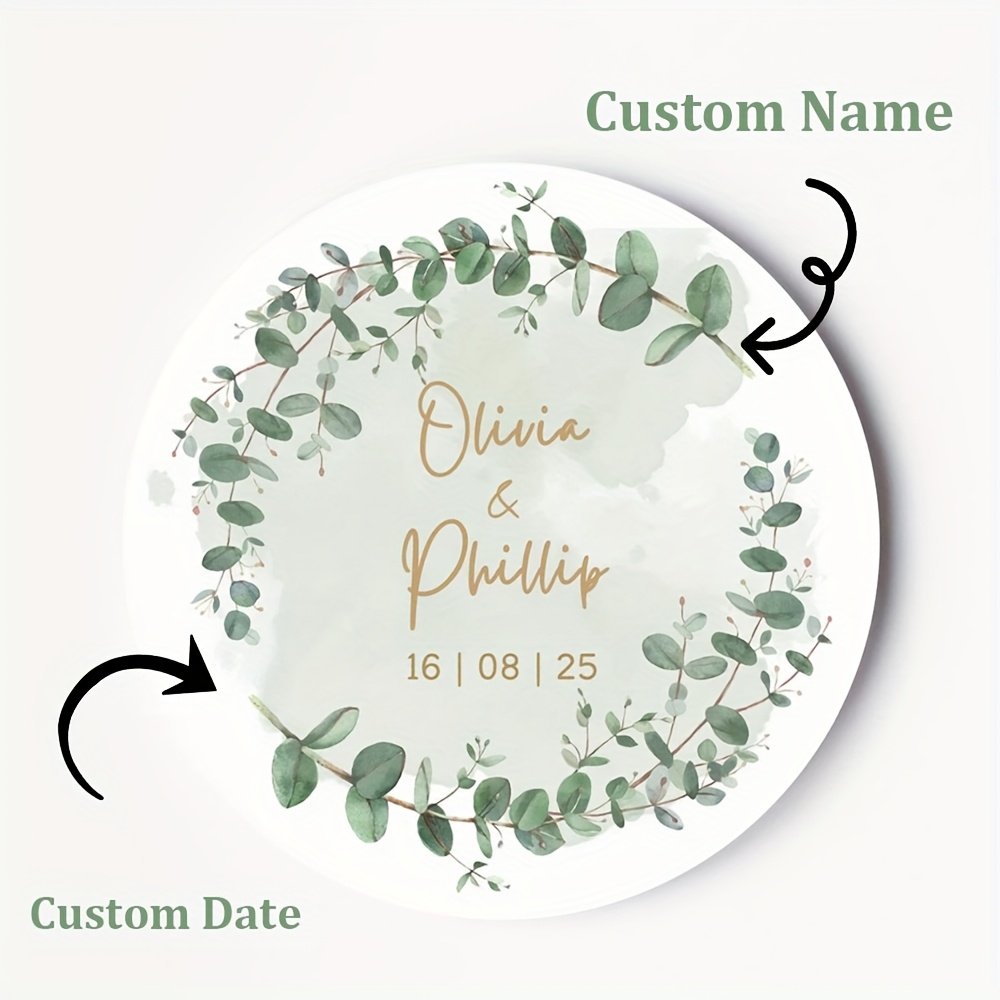 TEMU Adesivi personalizzati per , personalizzati con nomi e date, adesivi per etichette di matrimonio - Adesivi personalizzati con di sposa e -