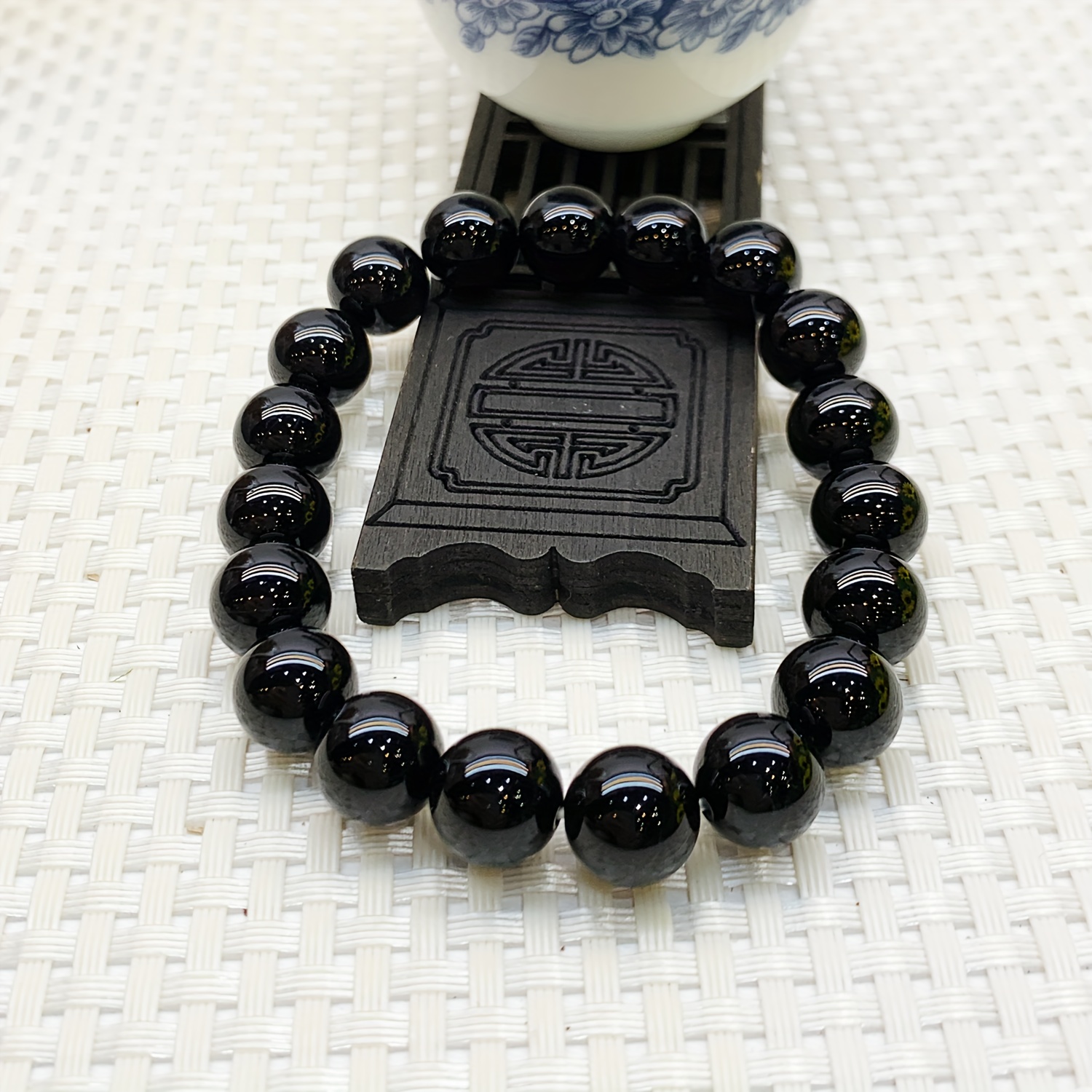 10mm Agate Beaded Bracelet Classic Style Men Women Everyday