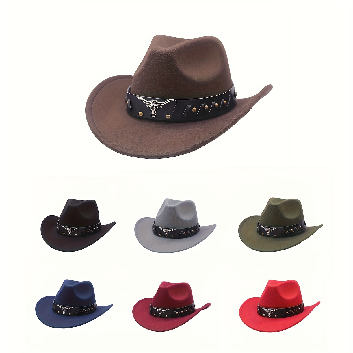 

1pc Breathable Sunshade Cowboy Hat, Trendy Versatile Hat With Belt Decoration, For Outdoor Casual Activities, Traveling