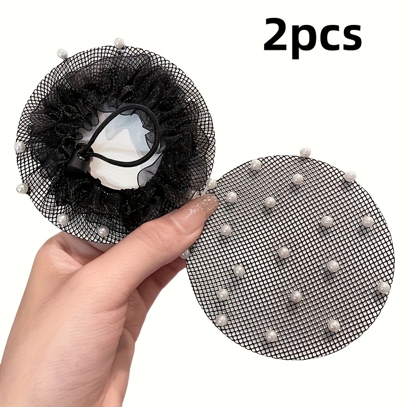 Image of 1/2pcs Invisible Bun Net, Elastic Nylon Hair Net, Reusable Hair Bun Maker For Women, Ballet Bun, Dancing Training, Sports, Indoor Fitness, Yoga, Pilates, Performance