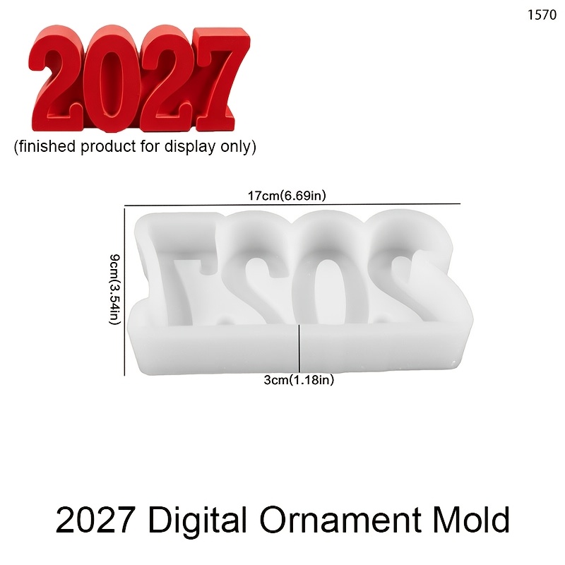 TEMU Stampo in silicone resina 2027 Stampo in silicone per candele per candele Stampo per di artigianato in resina resina epossidica Ciondoli Stampo