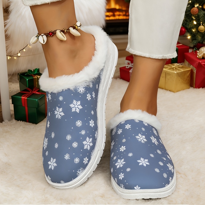 TEMU Comfortable Women's Plush Home Slippers - Warm Knitted Indoor House Shoes For Women, Soft Fluffy Lining, Non-slip Soles, Cozy Winter Slippers,