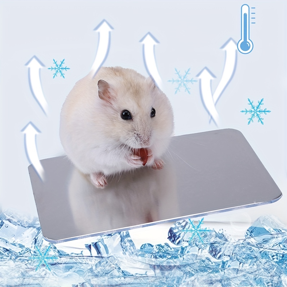 

Aluminum Cooling Pad For Hamsters - Summer Heat Relief For Small Pets - Durable Heat Dissipation Ice Mat For Hamster, Guinea Pig - Pet Supplies For Hot Weather Comfort