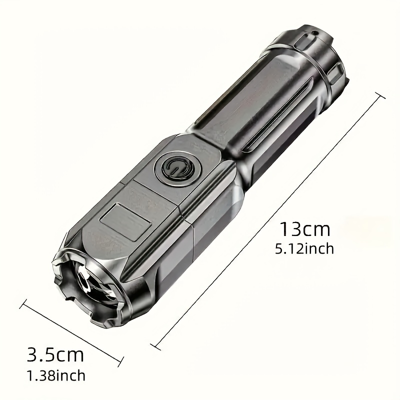 summer outdoor special edition portable high power flashlight 1000  long distance lighting 3 lighting   adjustable focus usb charging suitable for home and outdoor use outdoor lighting tool 1200 mah battery capacity Product details 1