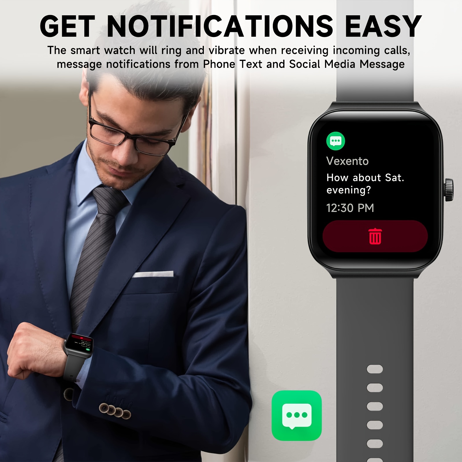 Montre Connectée FAWEIO avec Appels/Composition Sans SIM, Compatible Android/iPhone, Suivi Fitness 100+ Modes Sport, Compteur de Pas, Montre Intelligente pour Hommes & Femmes, Écran 1,95