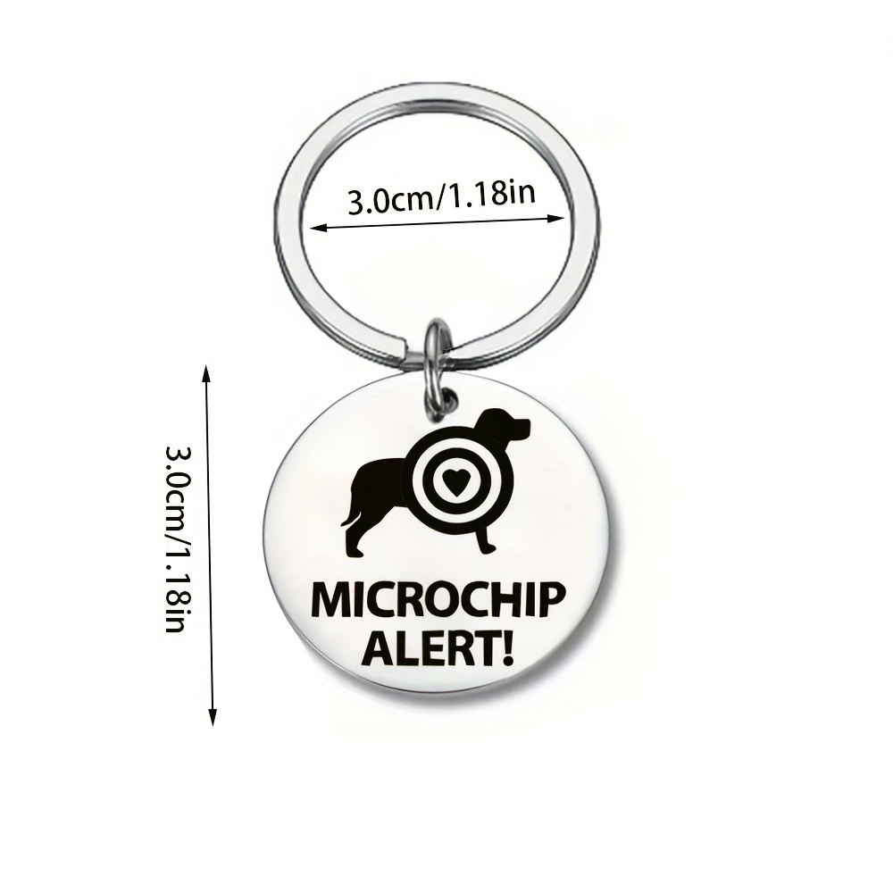 Stainless Steel Pet Collar Tag with Microchip Alert Pendant