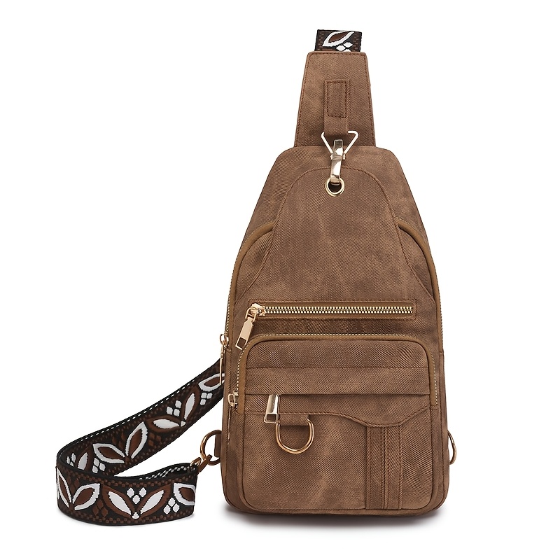 Vintage Women's Chest Bag, Retro Women's Shoulder Crossbody Bag, New Winter-Autumn Travel Bag, High-Quality PU Material Shoulder Bag