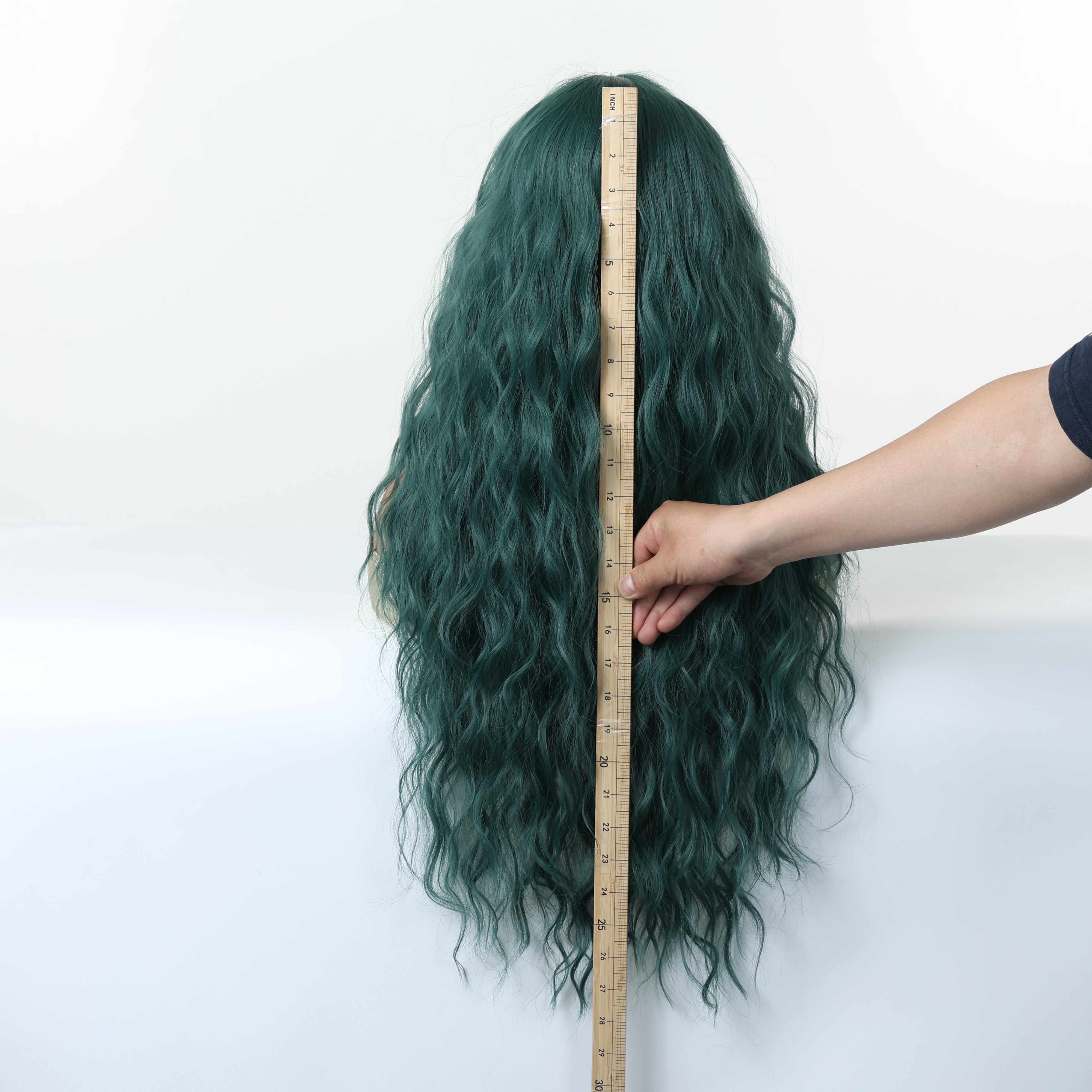 28 inches blackish green curly wavy synthetic wigs women - Temu display picture 2