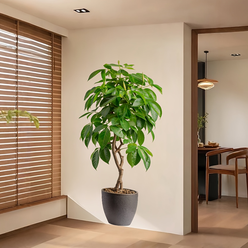 Image of 1pc Realistic Potted Plant Wall Sticker, Home Office Living Room Entryway Green Plant Decorative Wall Decal, Self-adhesive Pvc Waterproof Wall Sticker
