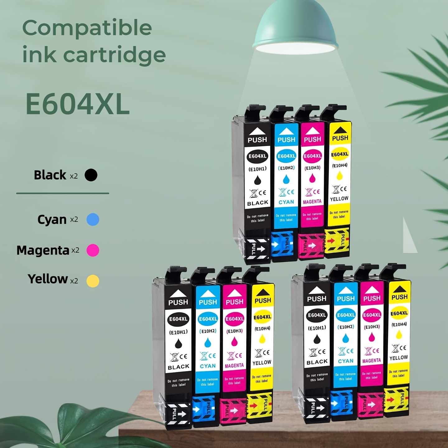 TEMU Lot de 12 cartouches d'encre compatibles EPSON 604XL, adaptées pour les imprimantes EPSON T604XL, XP-2200/3200/4200, WF-2910/2930/2935, recharge