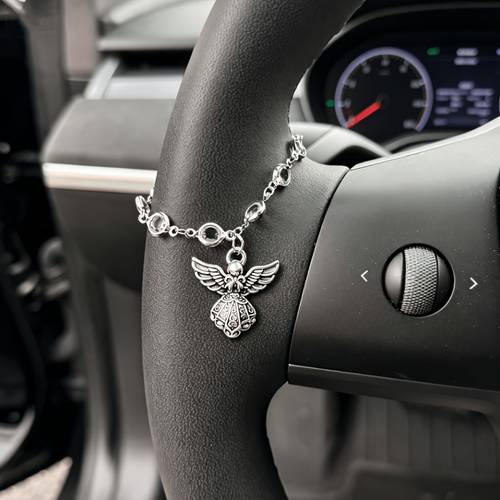 . schutzengel-anhänger, auto-innenraum-anhänger mit flügeln für lenkradkette