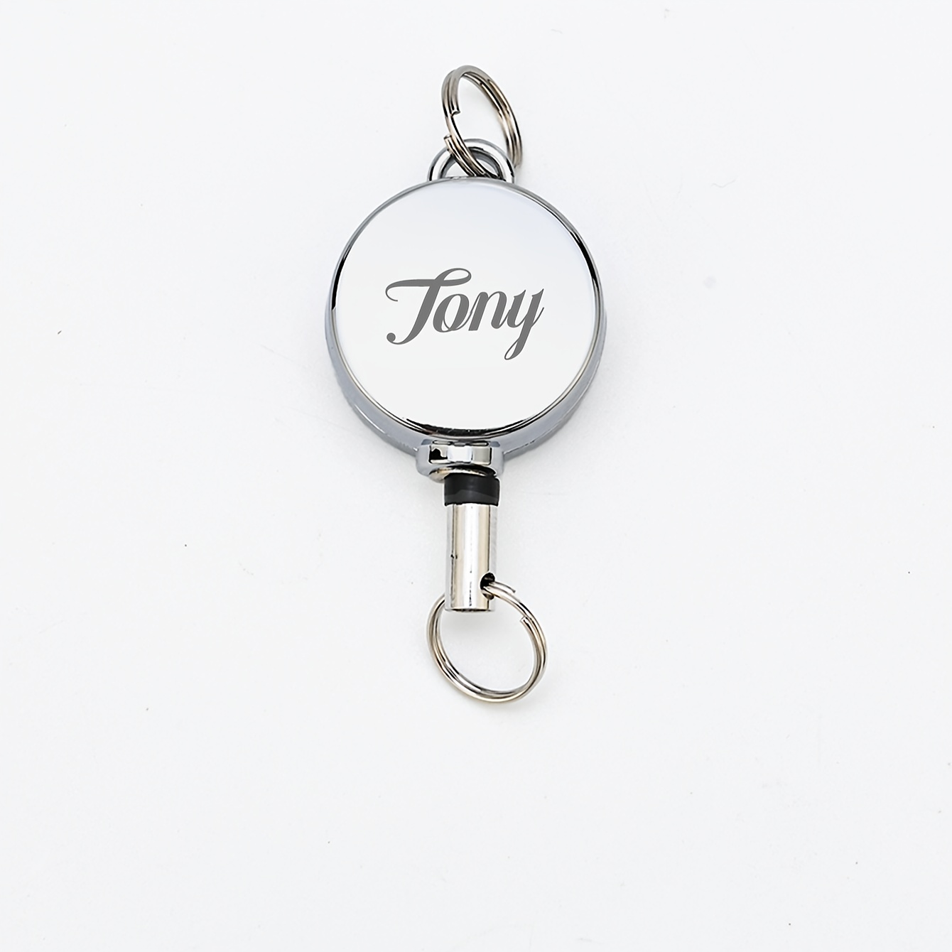 TEMU 2d Multi-functional Badge Scroll Retractable Key Chain, Customizable Text, Ultra-small Rebound Retractable Rope Key Ring, Anti-theft Key Chain,