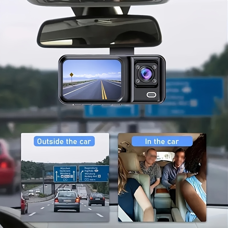 Dual-Lens 1080P Car Dashcam with Night Vision & G-Sensor