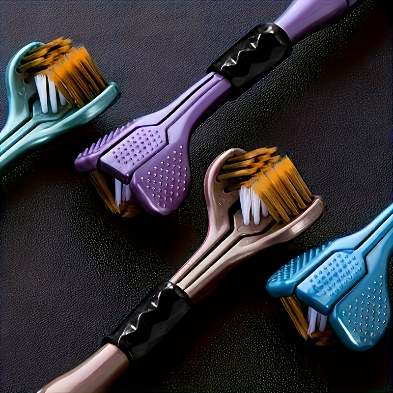 6pcs Random Color 3-Sided Soft Bristle Toothbrush Set