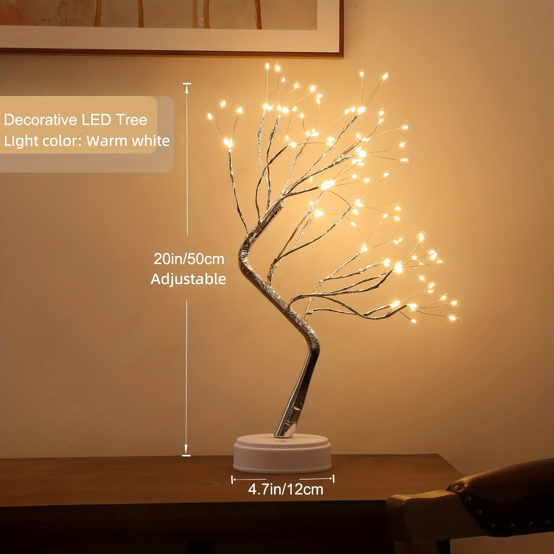 Tabletop Bonsai Tree Light with 108 LED Copper Wire String Lights