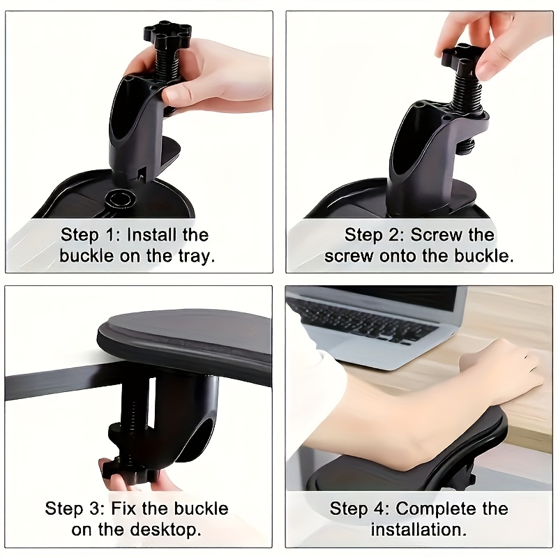 ergonomic armrest and wrist rest synthetic rubber computer desk extender office chair elbow support for stress home office accessory for keyboard and mouse Product details 2