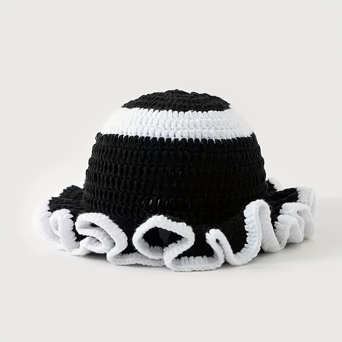 Festive Ruffle Hat Mardi Gras Crochet Ruffle Hat – Festive Handmade Purple  main image 3